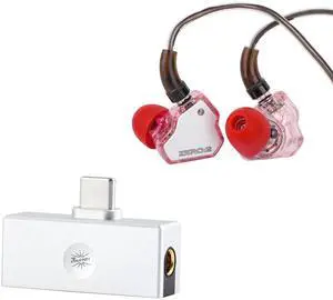 Linsoul 7Hz x Crinacle Zero:2 in Ear Monitor (Pink) + Kiwi Ears Allegro Mini Portable IEM DAC