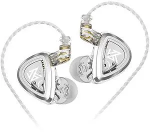 KZ EDA Dynamic Driver Earbuds, in Ear Monitor Wired Phone Earphones Headphones, HiFi Music IEM Headsets with Removable Cord Without Mic
