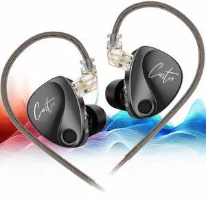 HALCONTORNO Podcast IEM Earphones KZ Castor - Adjustable Enhanced Bass, Harman Target, Detachable Wired in Ear Monitor Headphones for Musicians Drum Guitar, Audífonos Intraurales (Without Mic)