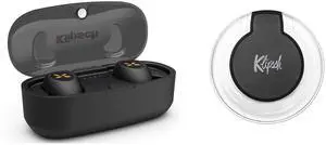 Klipsch S1 True Wireless Earphones with Wireless Charging Pad, 3.2"x1.5"x1.2"