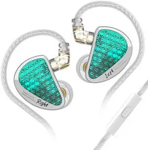 Kinboofi KZ AS16 PRO in Ear Headphone,8 BA Units on Each Side Wired Earphone with PCB Electronic Frequency Division HiFi IEM Earbuds, KZ Stage Monitor Earphone HiFi Earbuds Headphone (Cyan, With Mic)