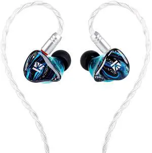 KBEAR Cepheus Hybrid in-Ear Monitors,2DD+6BA IEM Earphones,16 Drivers Hybrid HiFi Wired Earbuds,Gaming Earbud with 4-Core Alloy Copper Silver-plated Cable for Musician Audiophile (No Mic, Blue)