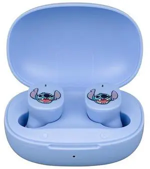 eKids Disney Stitch Wireless Earbuds with Microphone, Bluetooth Earbuds with Charging Case for Ear Buds, Designed for School, Home, or Travel