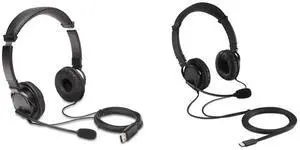 Kensington USB Hi-Fi Headphones with Microphone (K97601WW), Black Hi-Fi USB-C Headphones with Mic (K97457WW), Black