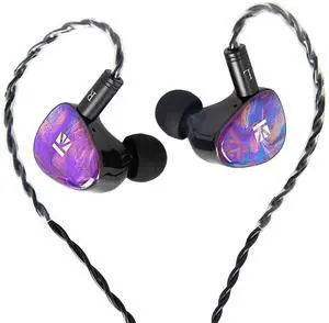 KBEAR KB02 Colorful Resin Shell in Ear Monitor Headphones, Bone Conduction Dynamic Driver Wired Earbuds, IEM Headphones HiFi Earphones with 2Pin 4N OFC Cable 3.5mm Plug for Singers Musicians, Purple