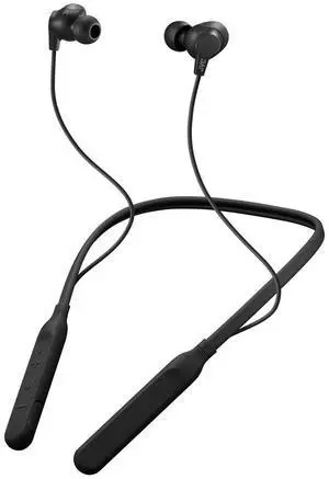 JVC Air Cushion Wireless Earbuds Headphones, Bluetooth 5.0, Water Resistant IPX4, Long Life Battery (up to 24 Hours), 3-Button Remote with mic - HAFX41WB, Black, Medium