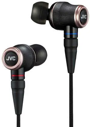 JVC Wood Series, New Metal Harmonizer, Wood Dome Unit for Hi-res Audio Source and Detachable MMCX Cable - HAFW01, Small