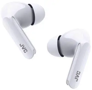 JVC Ultra Compact True Wireless Earbuds Headphones, Total 12 Hour Battery Life, Sound with 13mm Driver, USB-C Connection - HAB5TW (White)