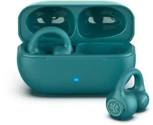 JLab Flex Open Earbuds, Teal, Clip-on Cuff Design, Wireless Open-Ear Audio Freedom Effortless Fit, Safe Listening, Bluetooth Multipoint, Customize with The App