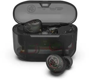 JLab Go Air Pop+ True Wireless Earbuds, in Ear Headphones, Bluetooth Earphones, 35H Playtime Ear Buds, Bluetooth Earbuds with Microphone, USB-C Charging Case, Dual Connect, EQ3 Sound, Clear