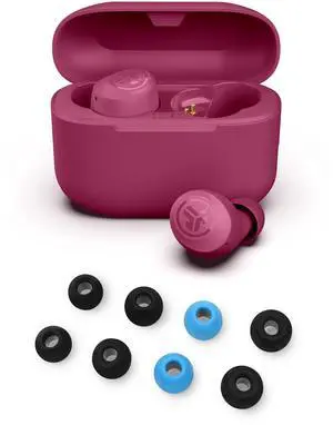 JLab Go Air Pop+ True Wireless Bluetooth Earbuds in Dark Pink Plus Cloud Foam Mnemonic Earbud Tips