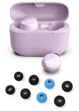 JLab Go Air Pop+ True Wireless Bluetooth Earbuds in Lilac Plus Cloud Foam Mnemonic Earbud Tips