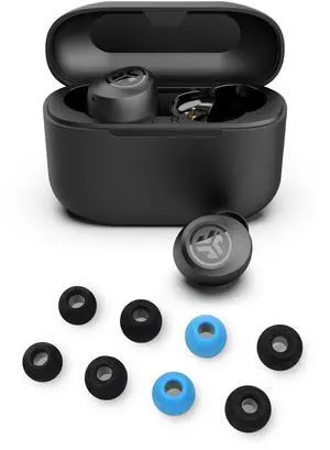 JLab Go Air Pop+ True Wireless Bluetooth Earbuds in Black Plus Cloud Foam Mnemonic Earbud Tips