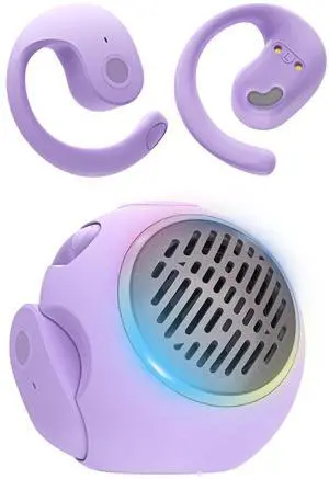 Open Ear Headphones Over The Ear Earbuds Wireless for Kids, Waterproof Small Mini Portable Bluetooth Speaker with Earbuds, OWS Hanging Earphones Air Bone Conduction Headphones 5.4 Bluetooth Headset