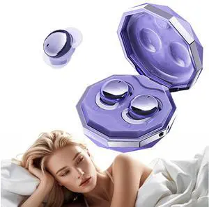 Purple Sleep Earbuds for Sleeping Small Mini Earbuds On Side Wireless Bluetooth Sleep Earphones Ear Buds Noise Cancelling Earbuds for Sleep Sleeping Headphones for Side Sleepers Small Ear Canals Women