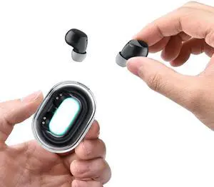 Invisible Tiny Mini Small Earbuds Wireless Bluetooth Low Profile Smallest Micro Discreet Hidden Earbuds for Small Ear Canals Disguised Sleep Ear Buds Spy Secret Headphones Earphones for Work Black