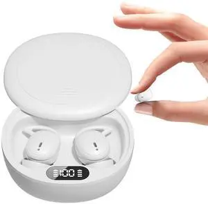 Wireless Small Mini Invisible Comfortable Earbuds Wireless Bluetooth Noise Cancelling in Ear Soft Headphones for Small Ear Canals Bluetooth Mini Hidden Sleep Ear Buds for iPhone Android Work Sleeping