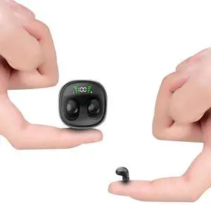 Low Profile Mini Small Invisible Earbuds Wireless Bluetooth Ear Buds for Small Ears Canals Women Kids, Flat Tiny Smallest Micro Discreet Sleep Hidden Headphones Comfortable Earbuds Wireless for Work