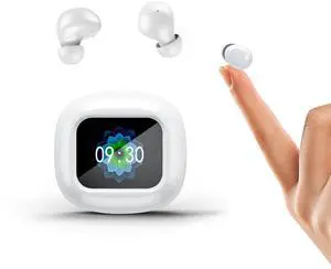 Touch Screen Invisible Small Mini Earbuds Wireless Bluetooth 5.4 Discreet Hidden Headphones for Work, Active Noise Cancelling Earphone Touchscreen ANC Earbuds Blue Tooth Ear Buds for Small Ears Canals