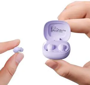 Xmenha Purple Mini Invisible Small Tiny Earbuds Wireless Bluetooth Ear Buds for Small Ears Canals Women Kids Sleep Earbuds for Side Sleepers Sleeping Smallest Hidden Headphones for Work