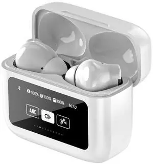 Active Noise Cancelling Touch Screen Earbuds Wireless Bluetooth ANC Earphones In Ear Smart Headphones TWS Wireless Earbuds ENC Ear Buds with Screen On Case Ear Phones Bluetooth for iPhone Android Work