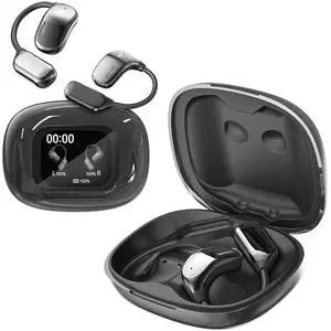 Over The Ear Earbuds True Powerful Wireless Bluetooth 5.4 Open Ear Earbuds, IPX5 Waterproof Bone Conducion Open Over Ear Buds Bluetooth Headphones Wireless Touch Screen Touchscreen Out of Ear Earbuds