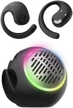 Open Ear Headphones Over The Ear Earbuds Wireless for Kids, Waterproof Small Mini Portable Bluetooth Speaker with Earbuds, OWS Hanging Earphones Air Bone Conduction Headphones 5.4 Bluetooth Headset
