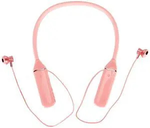 Jectse Neckband Bluetooth Headphones, RGB Backlight, 14mm Drivers, IPX5 Waterproof, 500mAh Battery, Pink