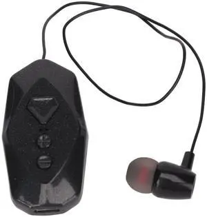 Jectse Retractable Headphones, Collar Clip Earpiece HiFi Stereo Business Headphones with Power Display, Single Headphone for Office Trucker Driver