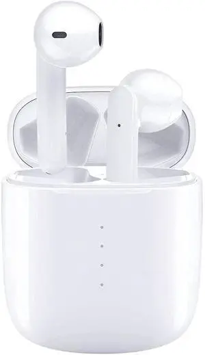 Wireless Earbuds Bluetooth 5.0 Headphones Built in Mic in Ear Buds Noise Canceling 3D Stereo Airpods Earbuds Fast Charging, IPX8 Waterproof for Android/Samsung/Apple iPhone (White)
