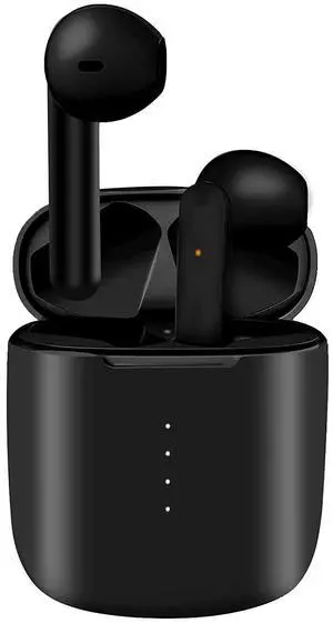 Wireless Earbuds Bluetooth 5.0 Headphones with Charging Case, IPX8 Waterproof, 3D Stereo Air Buds in-Ear Ear Buds Built-in Mic, Open Lid Auto Pairing for Android/Samsung/Apple iPhone (Black)