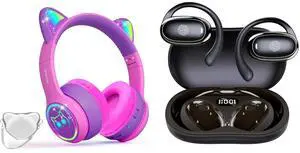 IFECCO Wireless Kids Headphones with Microphone and Open Ear Earbuds