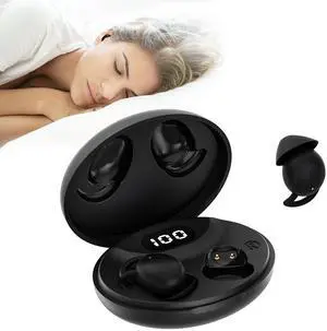 IFECCO Invisible Sleep Earbuds Bluetooth - Small Wireless Sleep Headphones for Side Sleepers,Comfortable Blocking Noise,IPX6 Waterproof Wireless Headphones for Sleeping (Black)