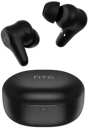 HTC True Wireless Earbuds Plus Active Noise Cancellation, in Ear Headphone Bluetooth 5.3 with USB C Charging Case, 4 Mics ENC Clear Calls, Deep Bass Stereo Sound, IPX5 Waterproof for iOS and Android