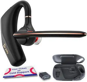 Poly Voyager Legend 50 UC Bluetooth Headset, Charging Case, AI-Powered Noise Cancellation, 4-Mic WindSmart Tech, 10-Hr Battery, 98 ft Wireless Range, Multipoint Connectivity, Voice Assistant, GTW Card