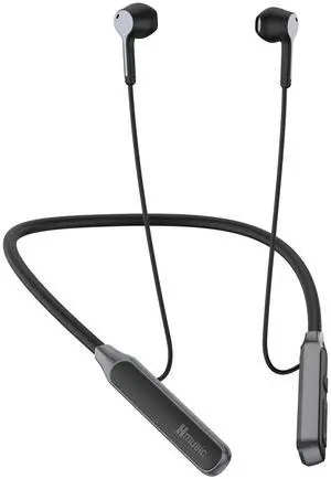 Hmusic Neckband Bluetooth Headphones, 30H Playtime Wireless Headphone, IPX5 Waterproof Sweat Resistant, Semi-in Ear Earbuds, Wireless Earphones for Sports, Running, Gaming (Black)