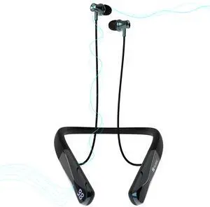 Hmusic H08 Neckband Headphones Bluetooth 6.0,Wireless Neckband Earbuds,Voice Return Mic,35H Battery Life,IPX5 Waterproof,Power Display,Call Alerts,Around the Neck Magnetic Earphones for Singing,Sports