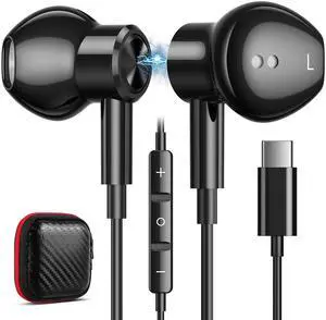 HGCXING Open Ear USB C Headphones Wired and USB C Earbuds Noice Cancelling Earphones