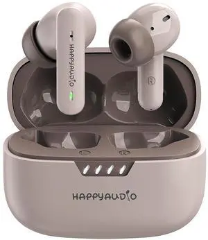 HAPPYAUDIO Bluetooth 5.4 Wireless Smart Touch Equipped Hybried ANC +ENC,6 mic Nose Cancellation Microphones HiFi Stereo Sound Suitable for Mobile Phones Watches laptops Tablets and Other Devices