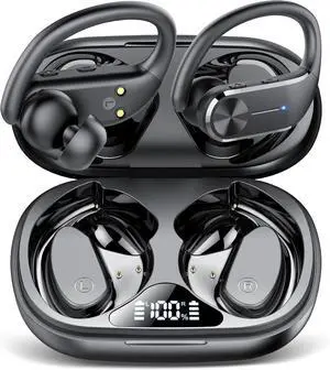 Ear buds Wireless Bluetooth Earbuds 2025 NEW Bluetooth 5.3 Sport Headphones 68Hrs Playtime with LED Display Powerful Bass Over Ear Earphones with Earhooks IP7 Waterproof USB C for Gym/Running
