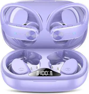 Ear buds Wireless Bluetooth Earbuds Sport 2024 NEW Bluetooth 5.3 Headphones 68H Playtime with LED Display Powerful Bass Over Ear Earphones with Earhooks IP8 Waterproof for Gym/Running/Workout