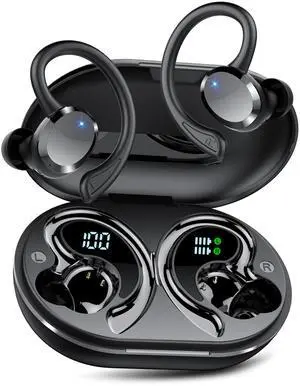 Wireless Earbuds, 2025 Bluetooth 5.4 Headphones HiFi Stereo, Bluetooth Earbuds with ENC Noise Cancelling Mic, IP7 Waterproof in Ear Earphones, 68H Dual LED Display Ear Buds for Workout Sports