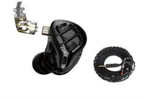 2M Long Recessed 2Pin IEM Cable, in Ear Monitor Replacement Earphone Cable and KZ ZAR in-Ear Monitors Headphones 7BA+1DD Hybrid Drivers IEM Earphones