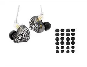H HIFIHEAR 24PCS/12Pairs Silicone Earbud Tips and CCZ NC02 in Ear Monitor Headphones