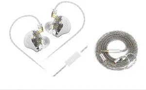 2M Long Recessed 2Pin IEM Cable in Ear Monitor Replacement Earphone Cable and CCA CRA in Ear Monitors Headphones with Microphone