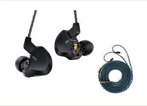 H HIFIHEAR 2M Long 2Pin IEM Cable in Ear Monitor Replacement Earphone Cable and CCZ DC02 in Ear Monitors IEM Earphones Without Microphone