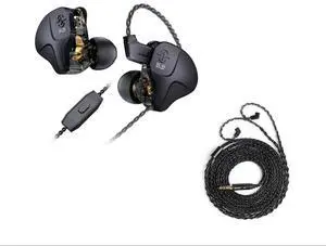 H HIFIHEAR 2M Long Recessed 2Pin IEM Cable, in Ear Monitor Replacement Earphone Cable and CCZ DC03 IEM Earphones Wired Earbuds with Microphone