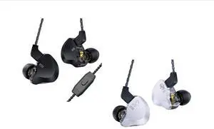 H HIFIHEAR CCZ DC02 Gaming Earbuds Wired IEM with Microphone Black and CCZ DC02 in Ear Monitors Without Mic Silver
