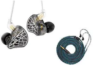 H HIFIHEAR 2 Meter 16 Core 5N OCC Silver-Plated IEM Cable and CCZ NC02 in Ear Monitor Headphones