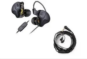 CCZ KBEAR 4 Core High-Purity Copper IEM Cable Earphone Replacement Cable with Microphone and CCZ DC03 in Ear Monitor Headphones